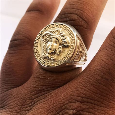 versace ring herren löwe|More.